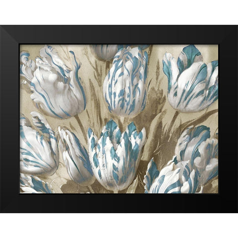Tulips on Gold III Black Modern Wood Framed Art Print by McQueen, Angela