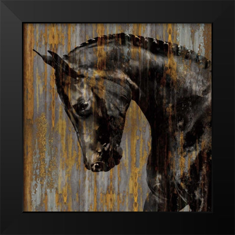 Horse I Black Modern Wood Framed Art Print by Rose, Martin