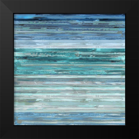 Strata In Aqua Black Modern Wood Framed Art Print by Shields, Matt