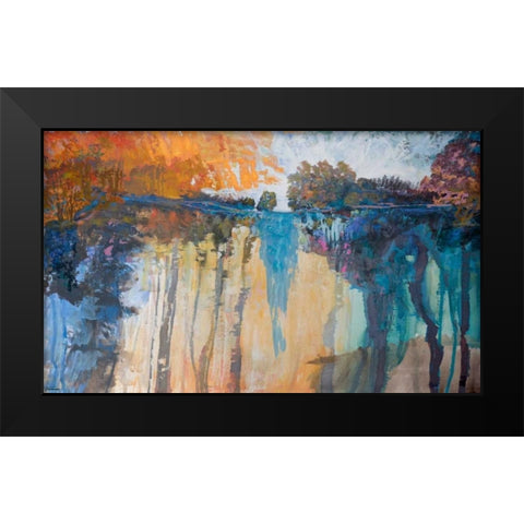 Cascading Memories IV Black Modern Wood Framed Art Print by Tienhaara, Michael