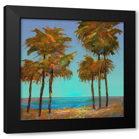 Seaside Sunset Black Modern Wood Framed Art Print by Tienhaara, Michael