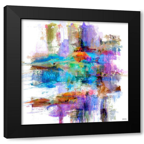 Splash IV Black Modern Wood Framed Art Print with Double Matting by Tienhaara, Michael