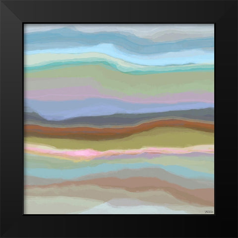 Contours II Black Modern Wood Framed Art Print by Tienhaara, Michael