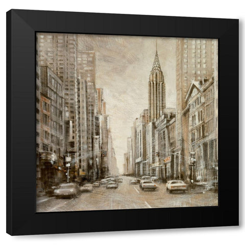 To the Chrysler Building Black Modern Wood Framed Art Print by Daniels, Matthew