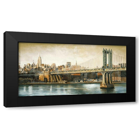 Manhattan Bridge View Black Modern Wood Framed Art Print by Daniels, Matthew