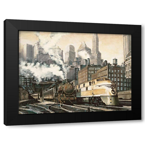 The Station-Chicago Black Modern Wood Framed Art Print with Double Matting by Daniels, Matthew