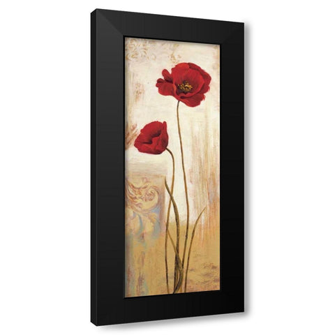 Panneau coquelicots Black Modern Wood Framed Art Print with Double Matting by Besson, Nathalie