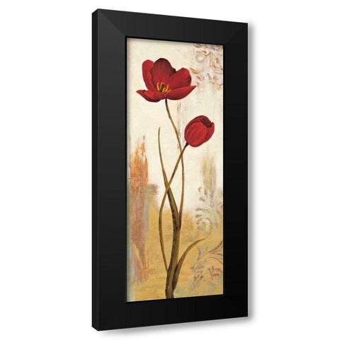 Panneau tulipe Black Modern Wood Framed Art Print with Double Matting by Besson, Nathalie
