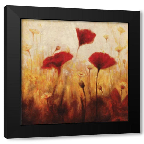 Poppies and Daisies I Black Modern Wood Framed Art Print by Carter, Natalie
