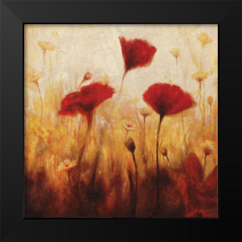 Poppies and Daisies I Black Modern Wood Framed Art Print by Carter, Natalie