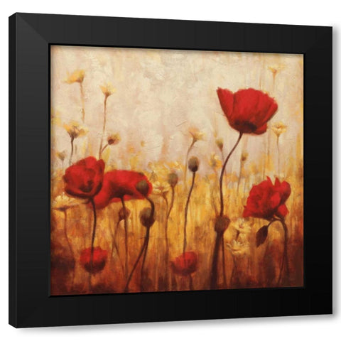 Poppies and Daisies II Black Modern Wood Framed Art Print by Carter, Natalie