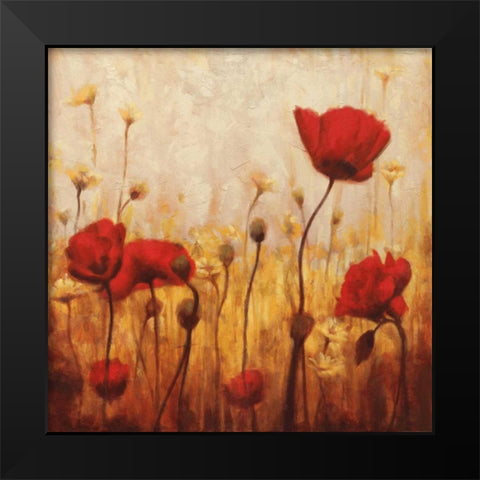 Poppies and Daisies II Black Modern Wood Framed Art Print by Carter, Natalie