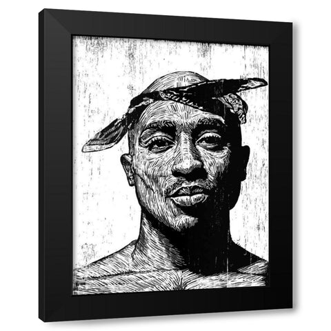 Tupac Black Modern Wood Framed Art Print with Double Matting by Shigley, Neil