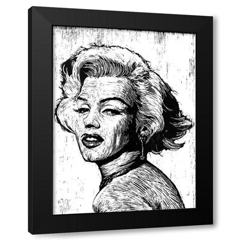 Marilyn Black Modern Wood Framed Art Print with Double Matting by Shigley, Neil