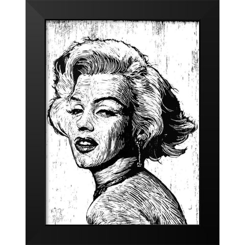 Marilyn Black Modern Wood Framed Art Print by Shigley, Neil