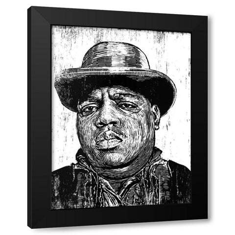 Snoop Dog Black Modern Wood Framed Art Print with Double Matting by Shigley, Neil