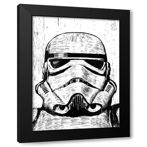 Stormtrooper Black Modern Wood Framed Art Print with Double Matting by Shigley, Neil