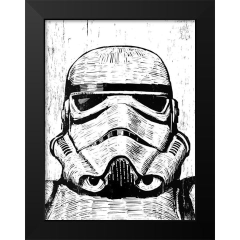 Stormtrooper Black Modern Wood Framed Art Print by Shigley, Neil