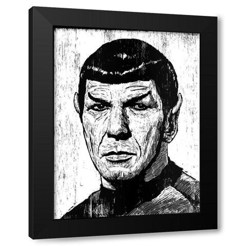 Spock Black Modern Wood Framed Art Print with Double Matting by Shigley, Neil