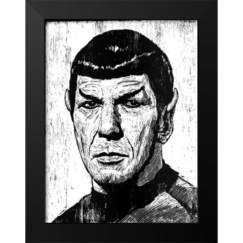Spock Black Modern Wood Framed Art Print by Shigley, Neil