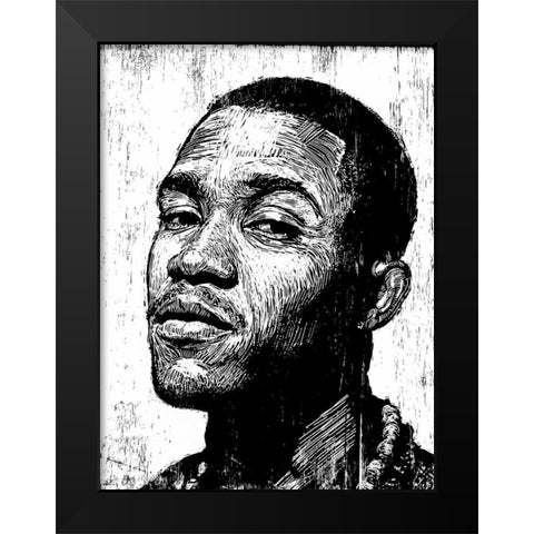 Frank Ocean Black Modern Wood Framed Art Print by Shigley, Neil
