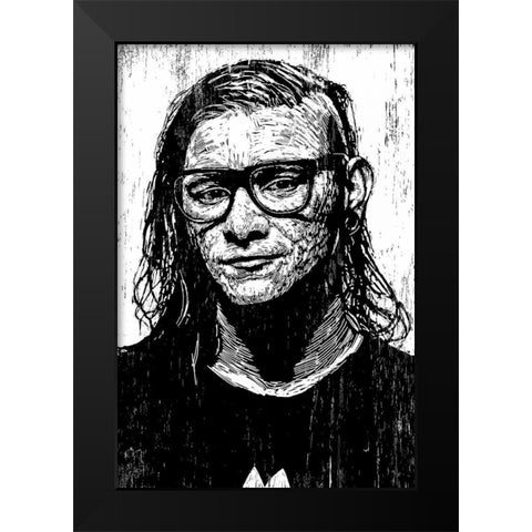 Shrillex Black Modern Wood Framed Art Print by Shigley, Neil