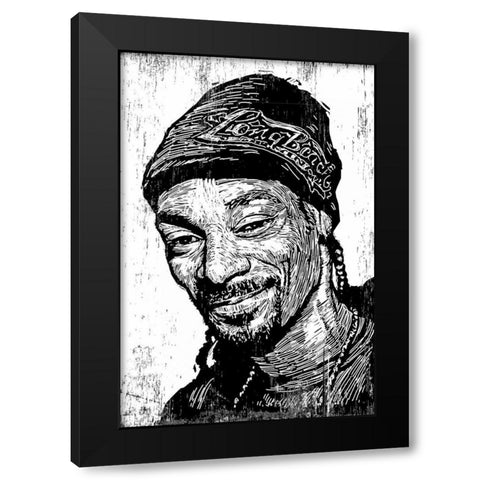 Snoop Black Modern Wood Framed Art Print by Shigley, Neil