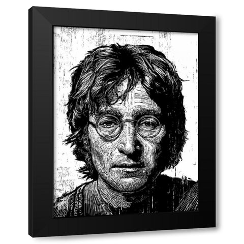 Lennon Black Modern Wood Framed Art Print with Double Matting by Shigley, Neil
