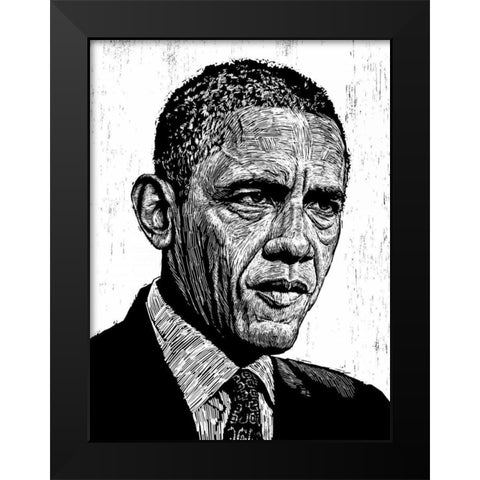 Obama Black Modern Wood Framed Art Print by Shigley, Neil