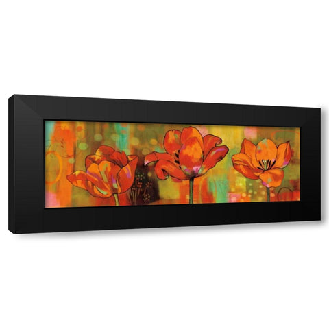 Magical Tulips Black Modern Wood Framed Art Print by Sutton, Nicole