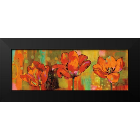 Magical Tulips Black Modern Wood Framed Art Print by Sutton, Nicole