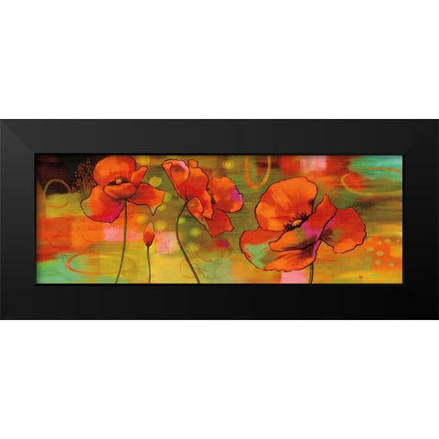 Magical Poppies Black Modern Wood Framed Art Print by Sutton, Nicole