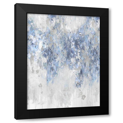 Cascade Blue with Silver Black Modern Wood Framed Art Print with Double Matting by Robbins, Nikki