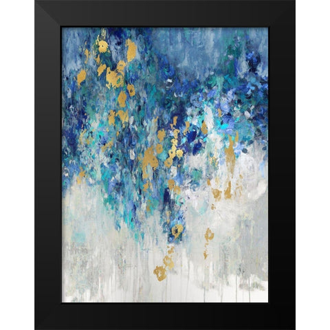 Cascading Blues II Black Modern Wood Framed Art Print by Robbins, Nikki