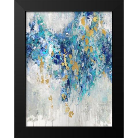 Cascading Blues III Black Modern Wood Framed Art Print by Robbins, Nikki