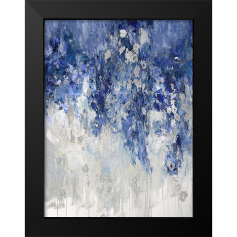 Cascade Indigo with Silver Black Modern Wood Framed Art Print by Robbins, Nikki