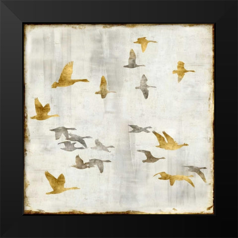 Golden Flight I Black Modern Wood Framed Art Print by Spencer, Nick