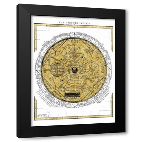 The Constellations Black Modern Wood Framed Art Print with Double Matting by Jeffries, Oliver