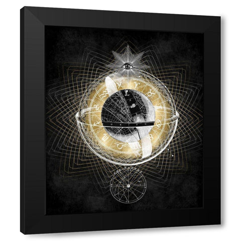 Zodiac Sphere IV Black Modern Wood Framed Art Print by Jeffries, Oliver