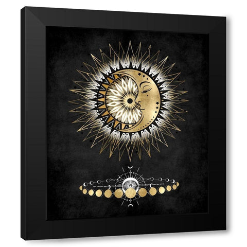 Meditative Moon II Black Modern Wood Framed Art Print with Double Matting by Jeffries, Oliver
