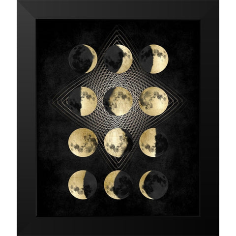 Moon Phases Black Modern Wood Framed Art Print by Jeffries, Oliver