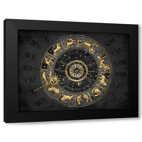 Zodiac Calendar II Black Modern Wood Framed Art Print with Double Matting by Jeffries, Oliver