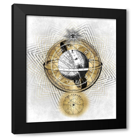 Zodiac Sphere II Black Modern Wood Framed Art Print by Jeffries, Oliver