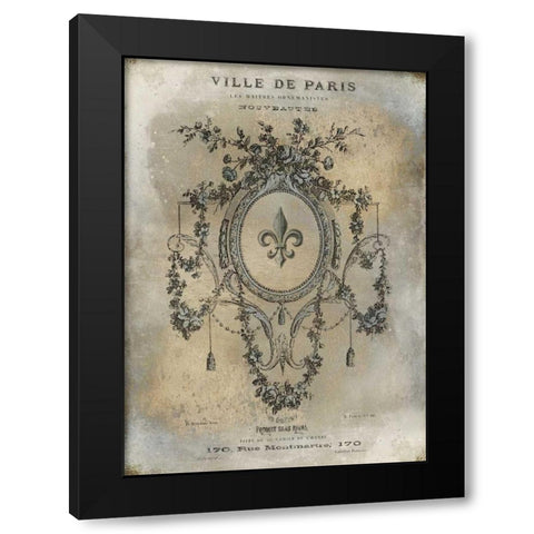 Ville de Paris Black Modern Wood Framed Art Print with Double Matting by Jeffries, Oliver