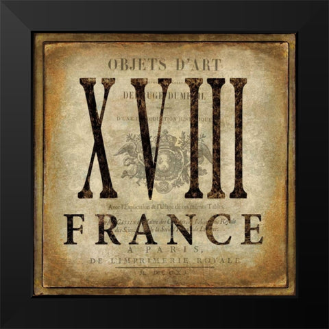 France Black Modern Wood Framed Art Print by Jeffries, Oliver