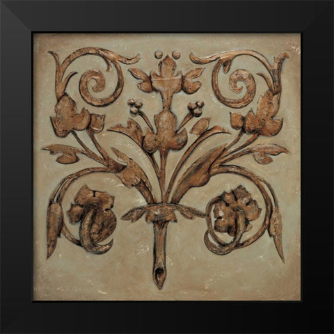 Decorative Scroll II Black Modern Wood Framed Art Print by Segovia, Pablo