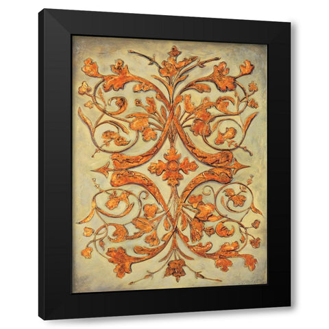 Ornamental Scroll II Black Modern Wood Framed Art Print with Double Matting by Segovia, Pablo