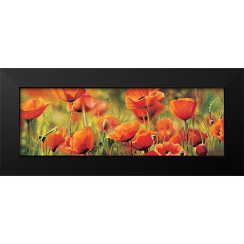 Symphonie de coquelicots Black Modern Wood Framed Art Print by Viollet, Pierre