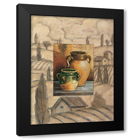 Jarrones del Campo II Black Modern Wood Framed Art Print by Tamaris, Raul