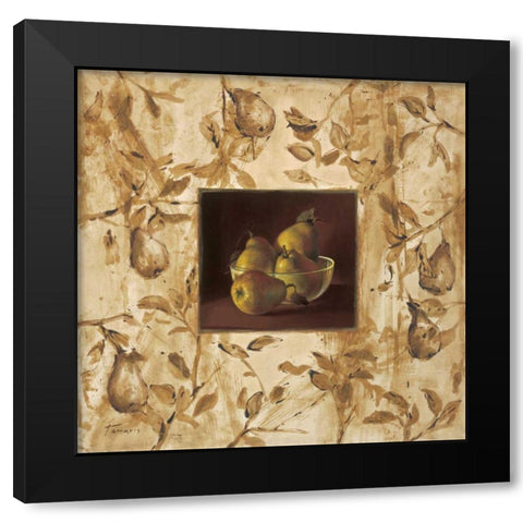 Peras en la mesa Black Modern Wood Framed Art Print by Tamaris, Raul